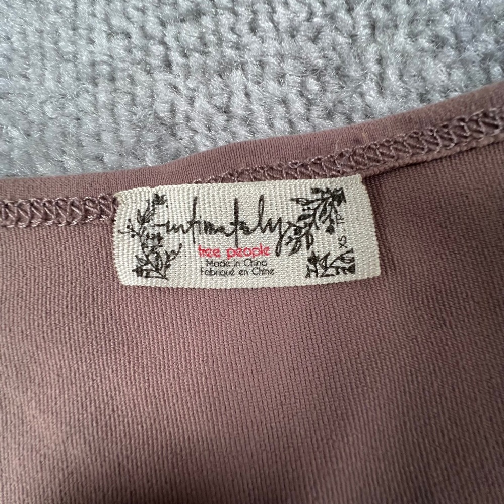 Intimately Free People Square Neck Short Sleeve Bodysuit Mauve XS OB1003666 - Picture 2 of 11